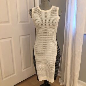 DKNY B&W Textured Tank Dress